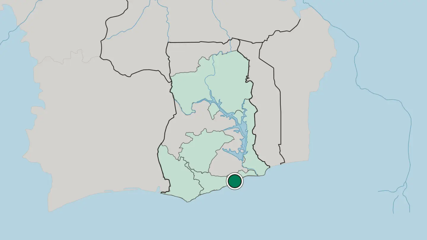 Map of Accra in Ghana