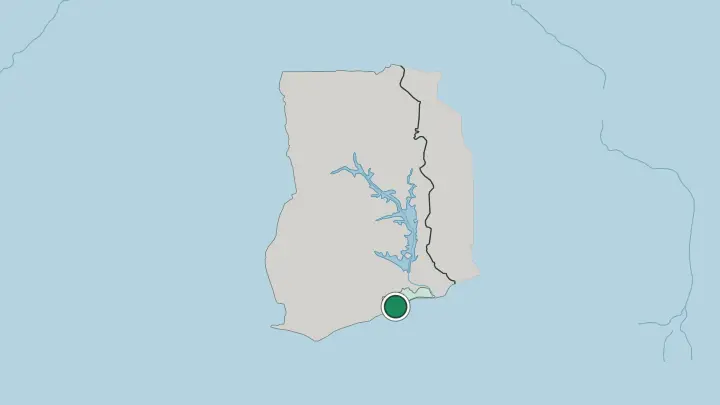 Map of Accra in Ghana