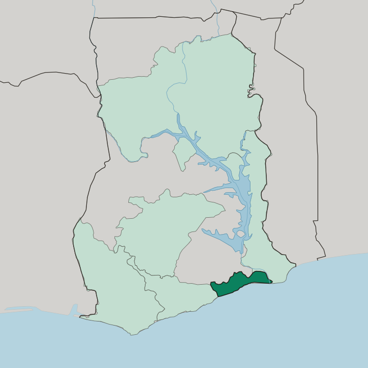 Map showing Greater Accra Region — In Ghana