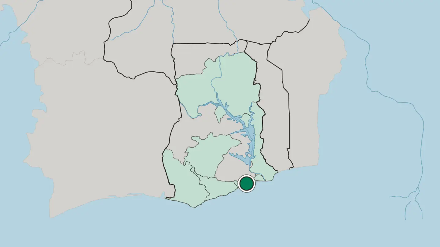 Map of Tema in Ghana