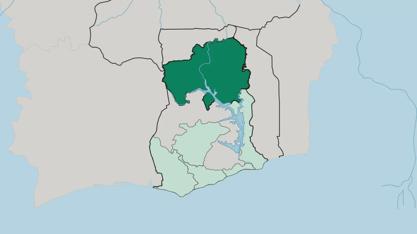 Map of Northern Region in Ghana