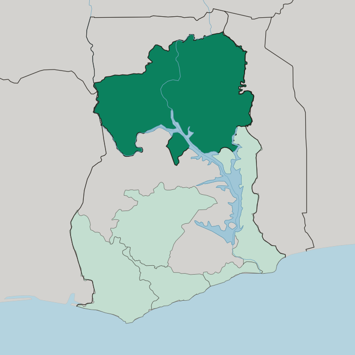 Map showing Northern Region — In Ghana