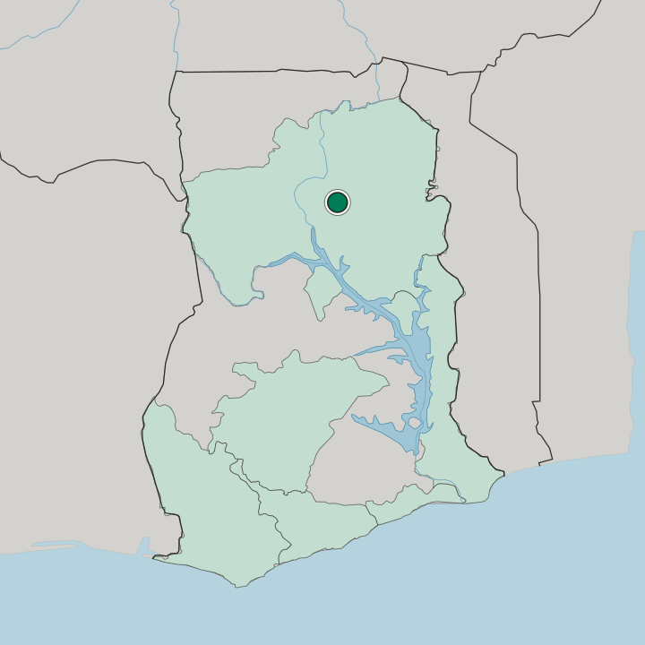 Map showing Tamale — In Ghana