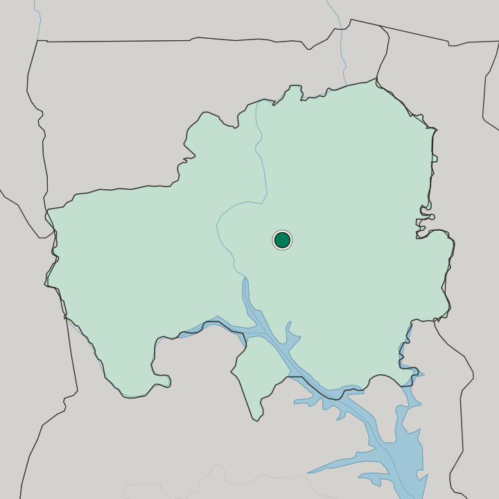 Map showing Tamale — In Northern Region