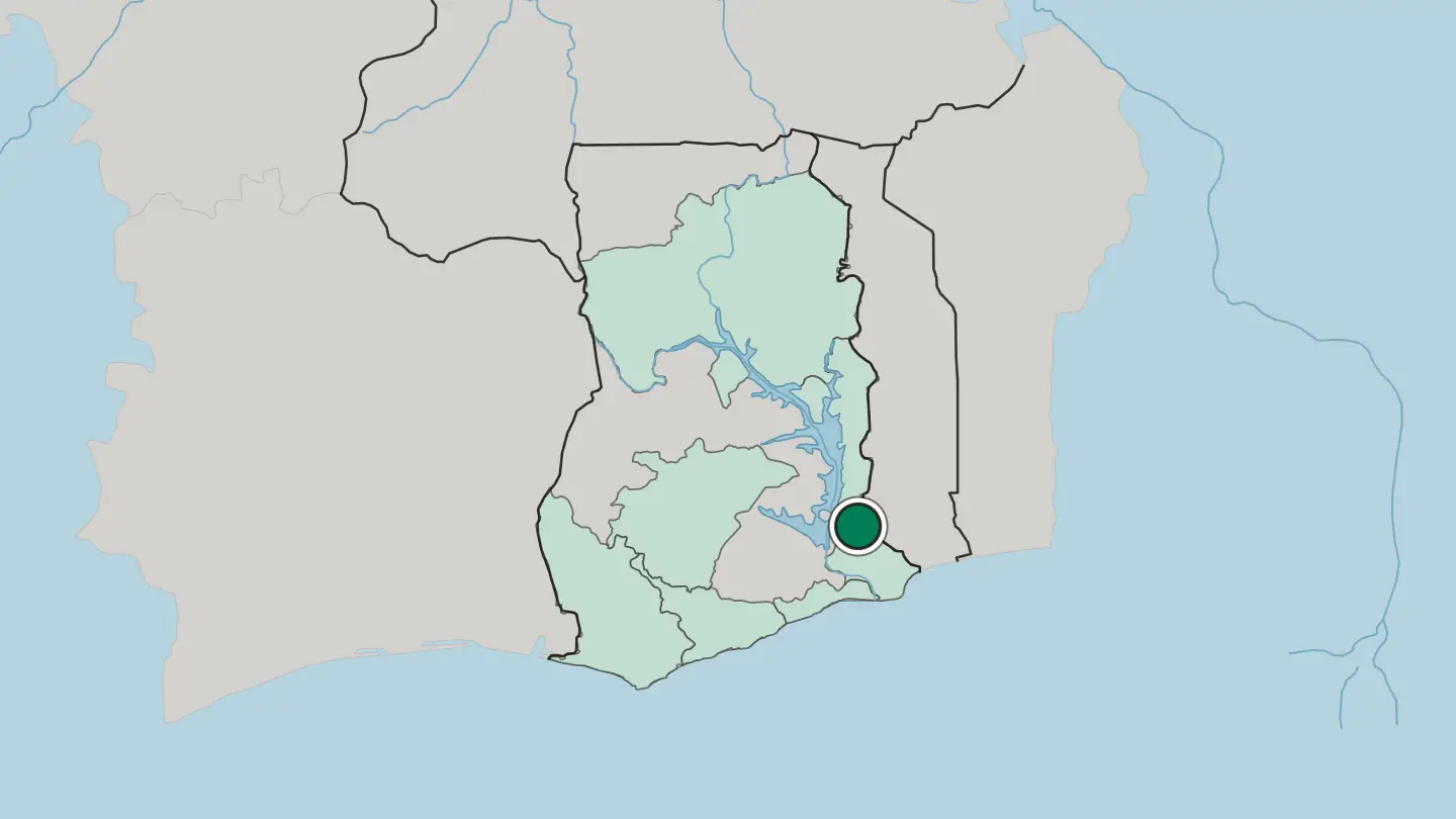Map of Ho in Ghana