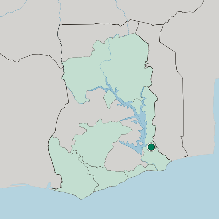 Map showing Ho — In Ghana