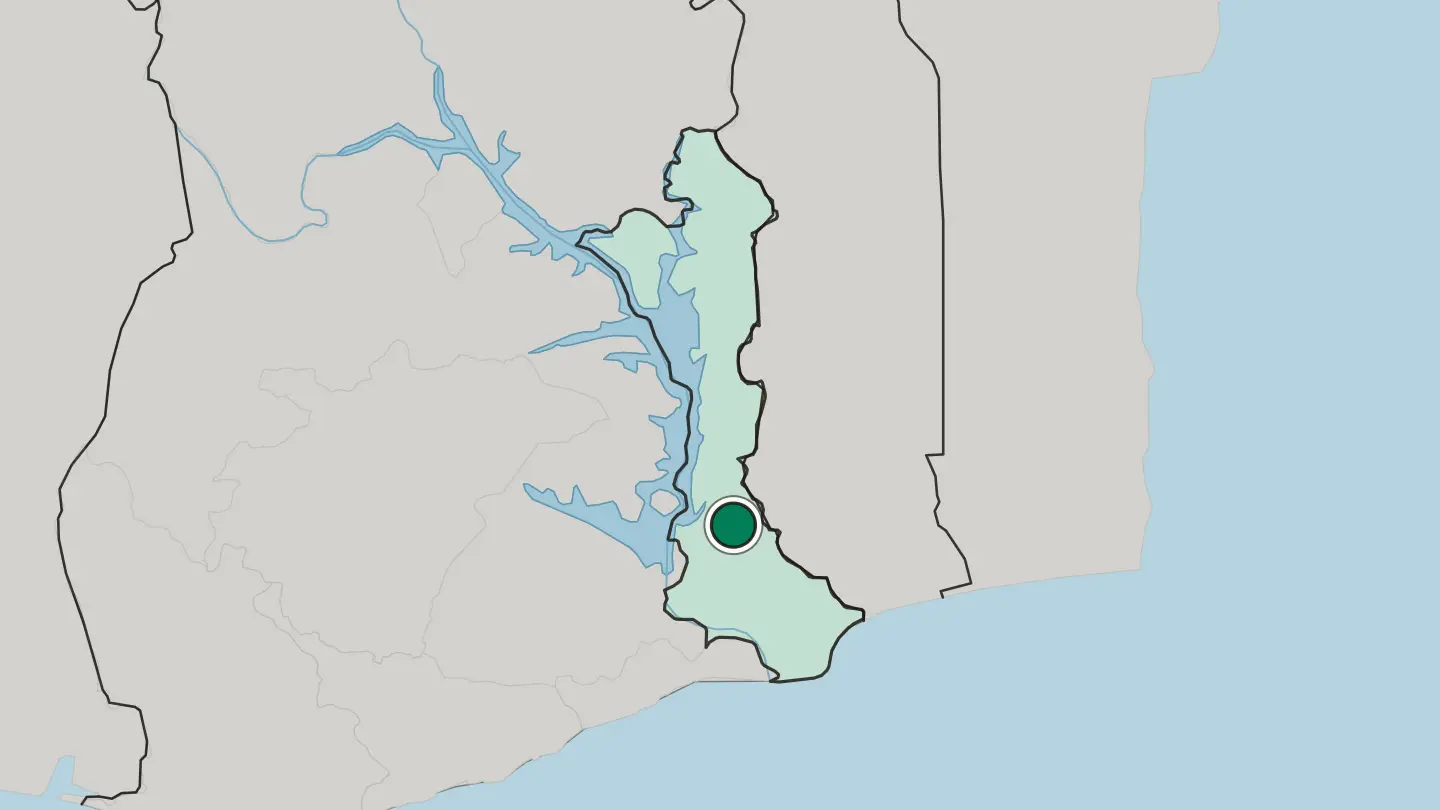 Map of Ho in Ghana