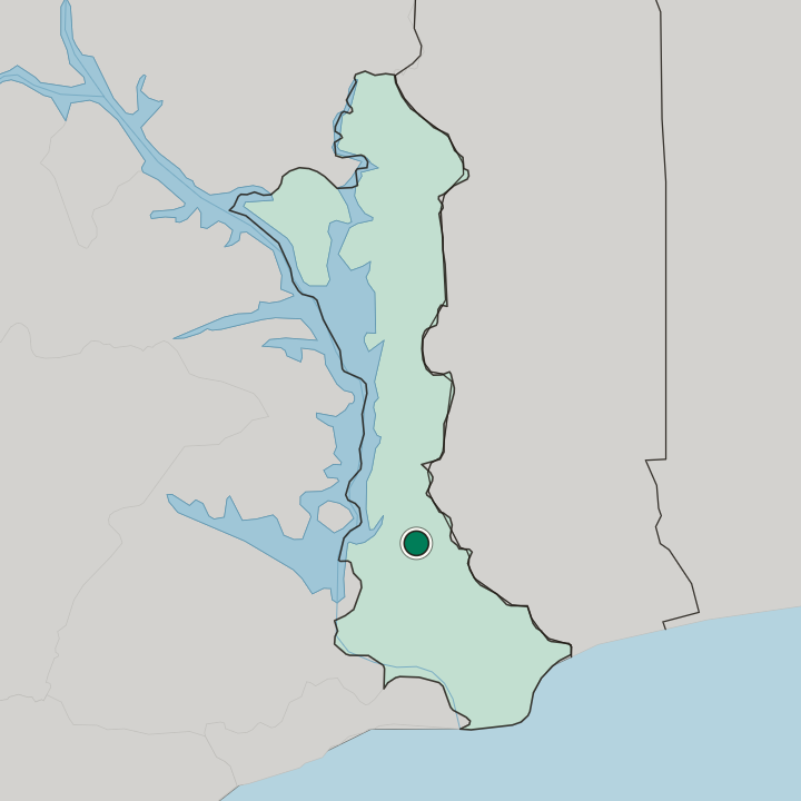Map showing Ho — In Volta Region