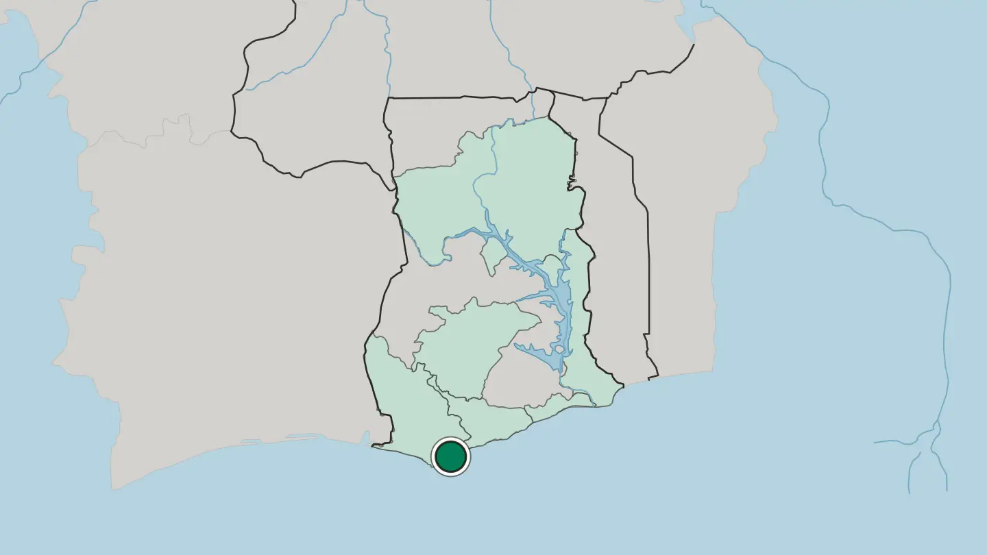 Map of Sekondi-Takoradi in Ghana