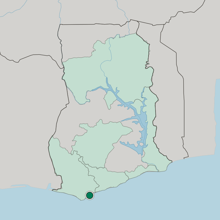 Map showing Sekondi-Takoradi — In Ghana