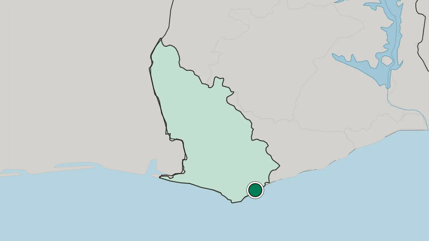 Map of Sekondi-Takoradi in Ghana