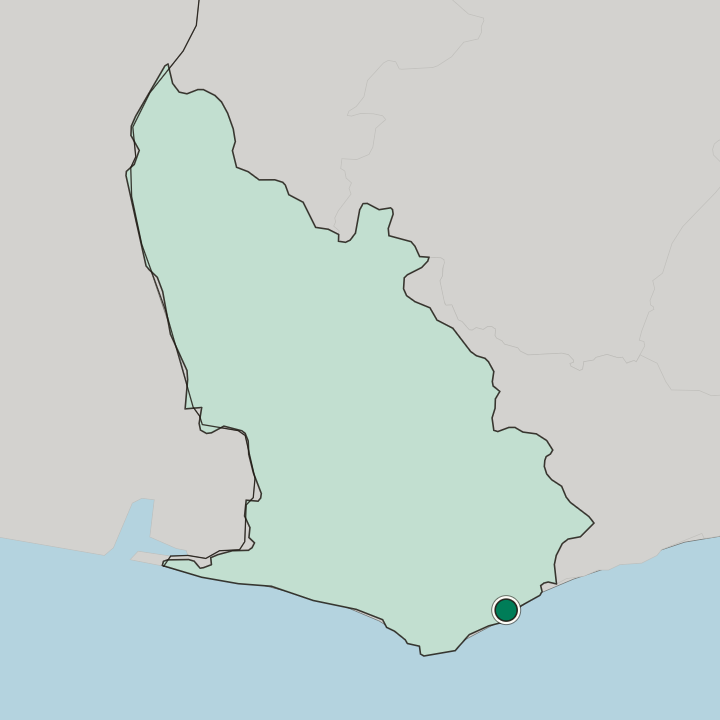 Map showing Sekondi-Takoradi — In Western Region