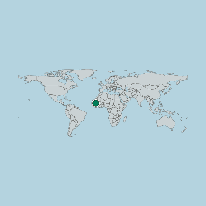 Map showing The Gambia — Worldwide
