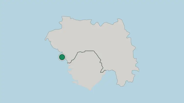 Map of Conakry in Guinea