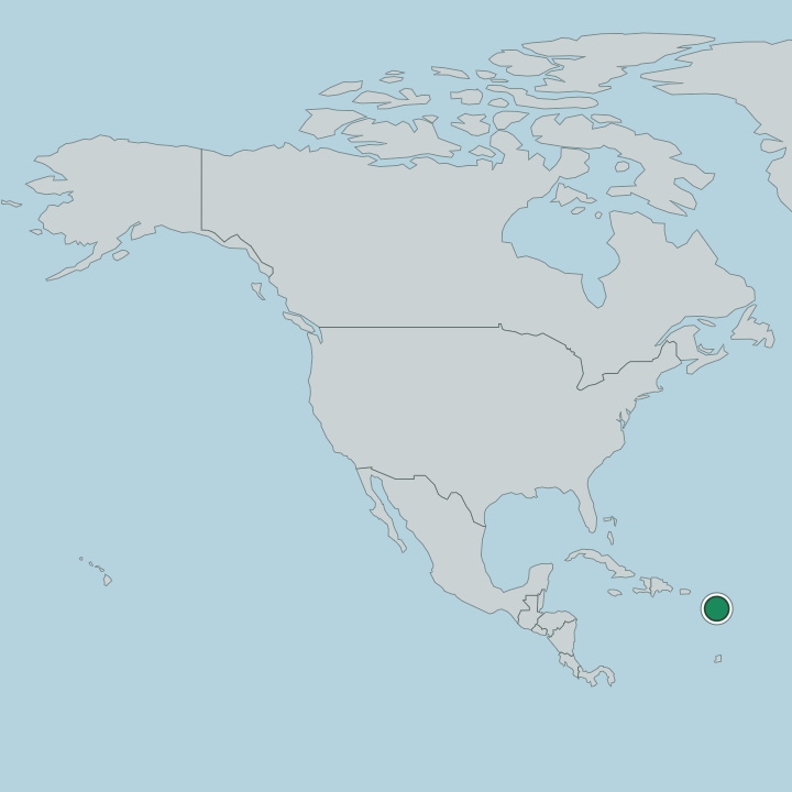 Map showing Guadeloupe — In North America
