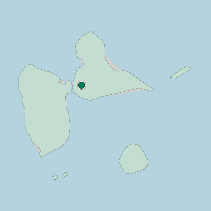 Map showing Les Abymes — In Guadeloupe