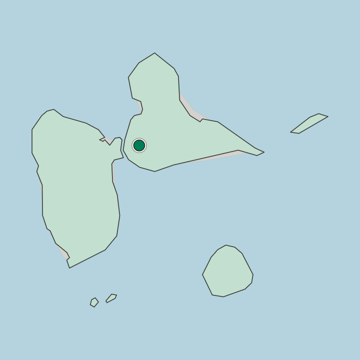 Map showing Les Abymes — In Guadeloupe