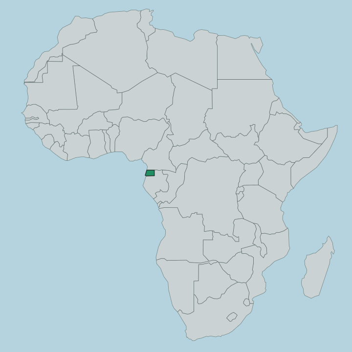 Map showing Equatorial Guinea — In Africa