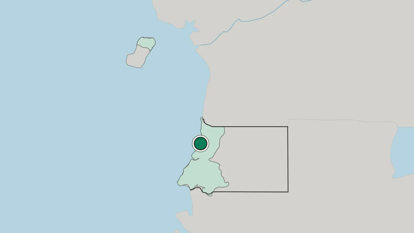 Map of Bata in Equatorial Guinea