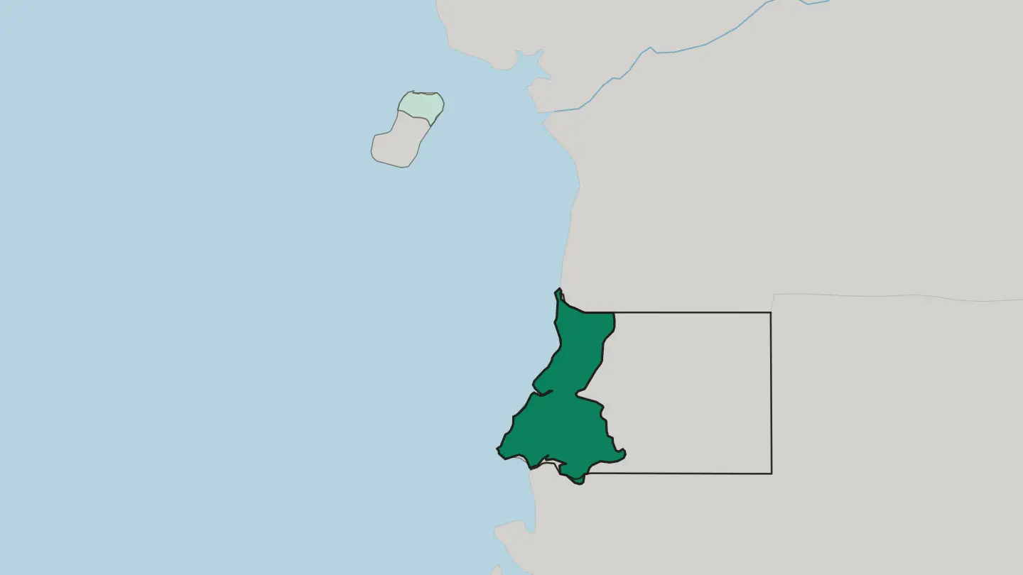 Map of Provincia de Litoral in Equatorial Guinea