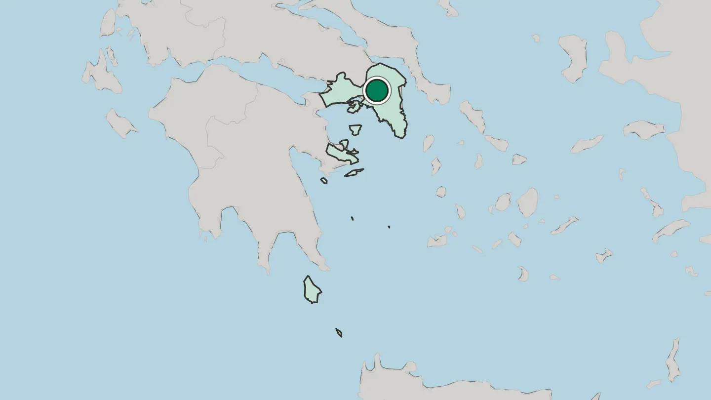 Map of Acharnés in Greece