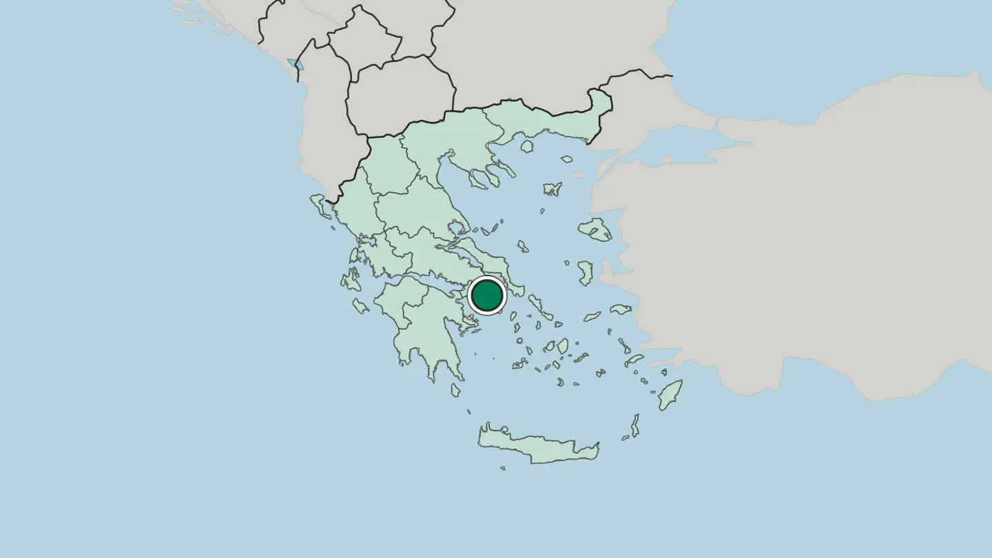 Map of Athens in Greece