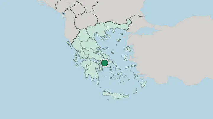 Map of Athens in Greece