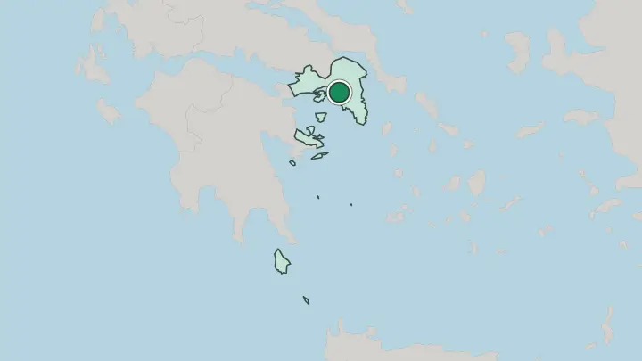 Map of Athens in Greece