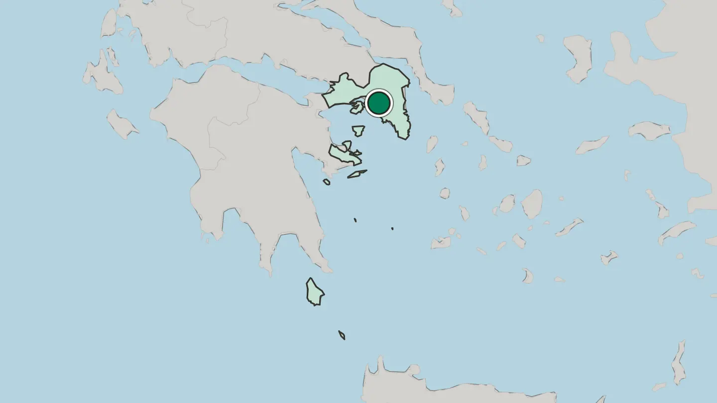 Map of Athens in Greece