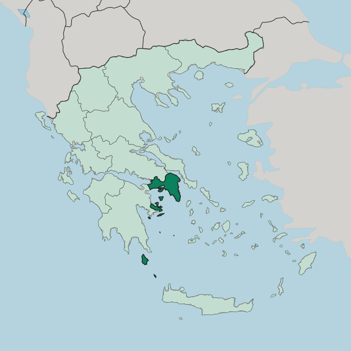 Map showing Attica — In Greece