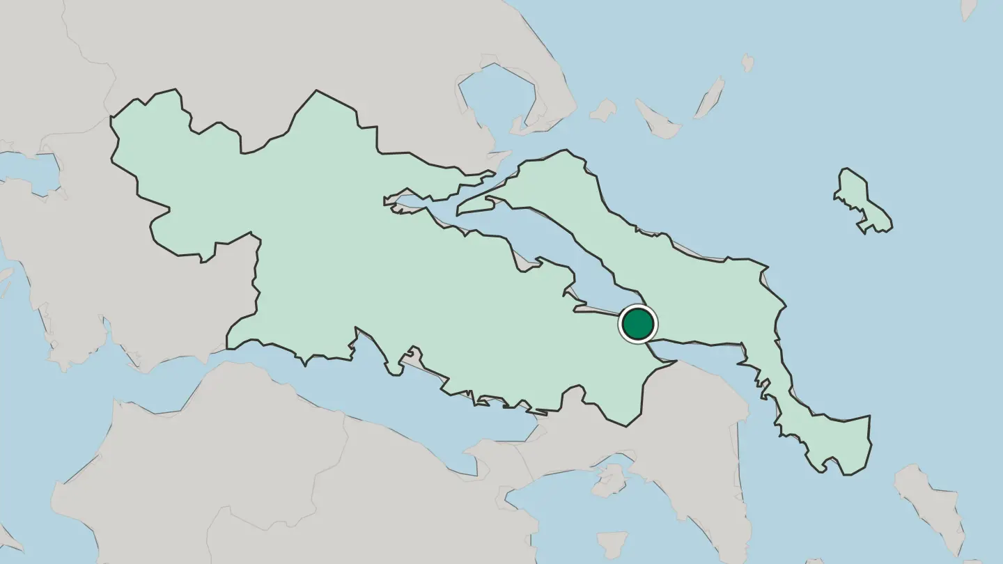Map of Chalkída in Greece