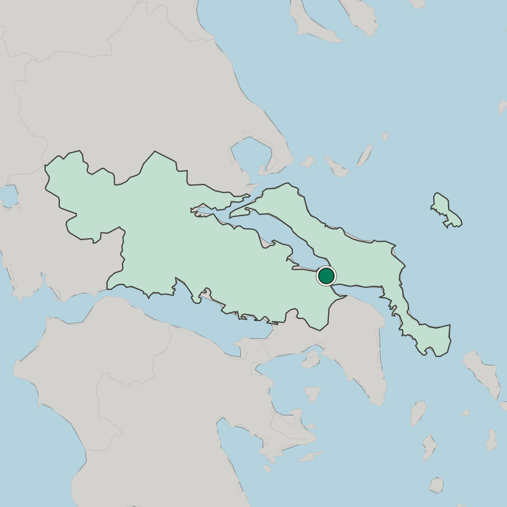 Map showing Chalkída — In Central Greece