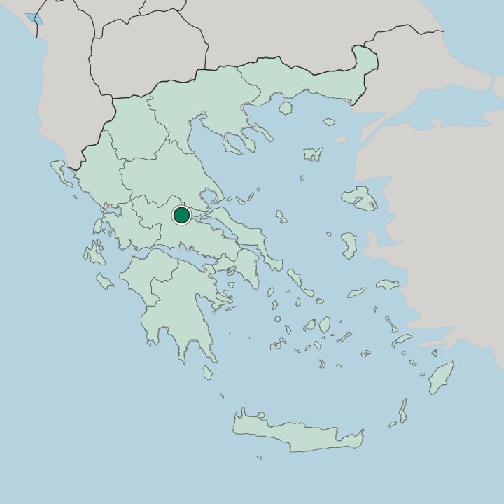 Map showing Lamía — In Greece
