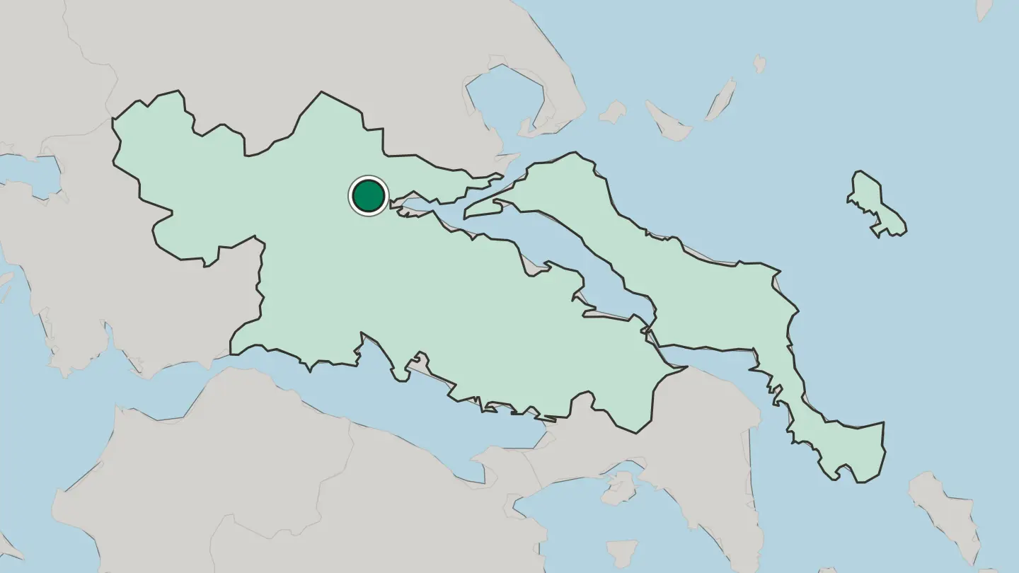 Map of Lamía in Greece