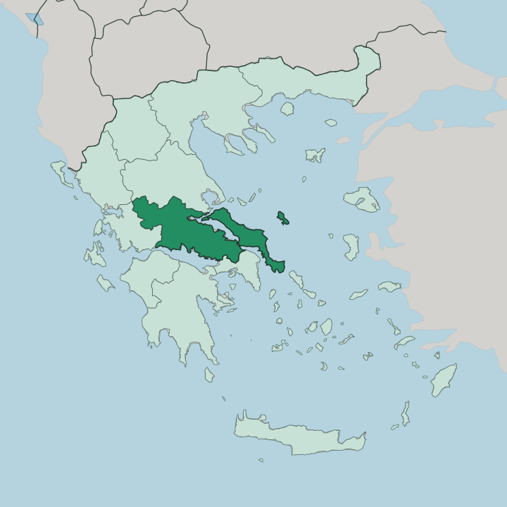 Map showing Central Greece — In Greece