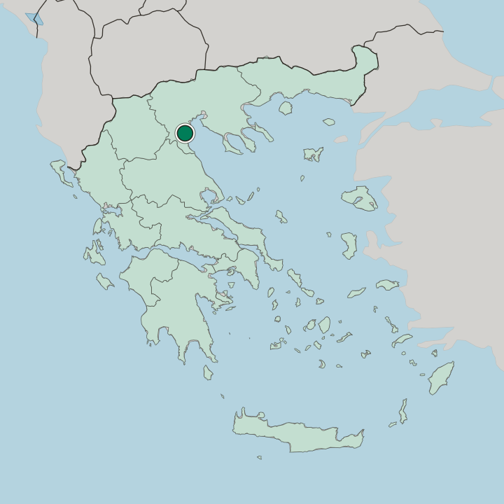 Map showing Kateríni — In Greece