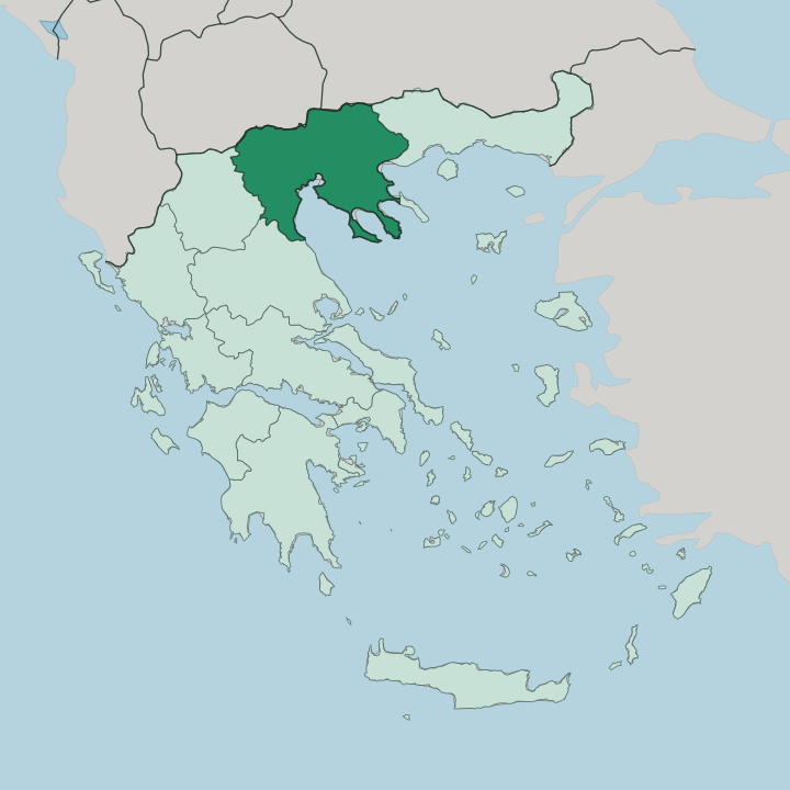 Map showing Central Macedonia — In Greece