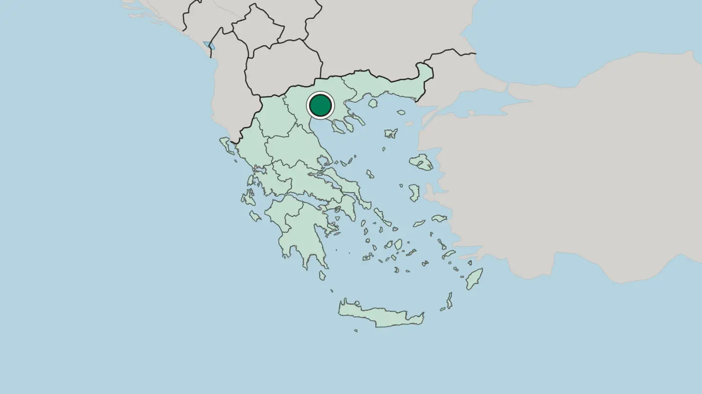 Map of Thessaloníki in Greece