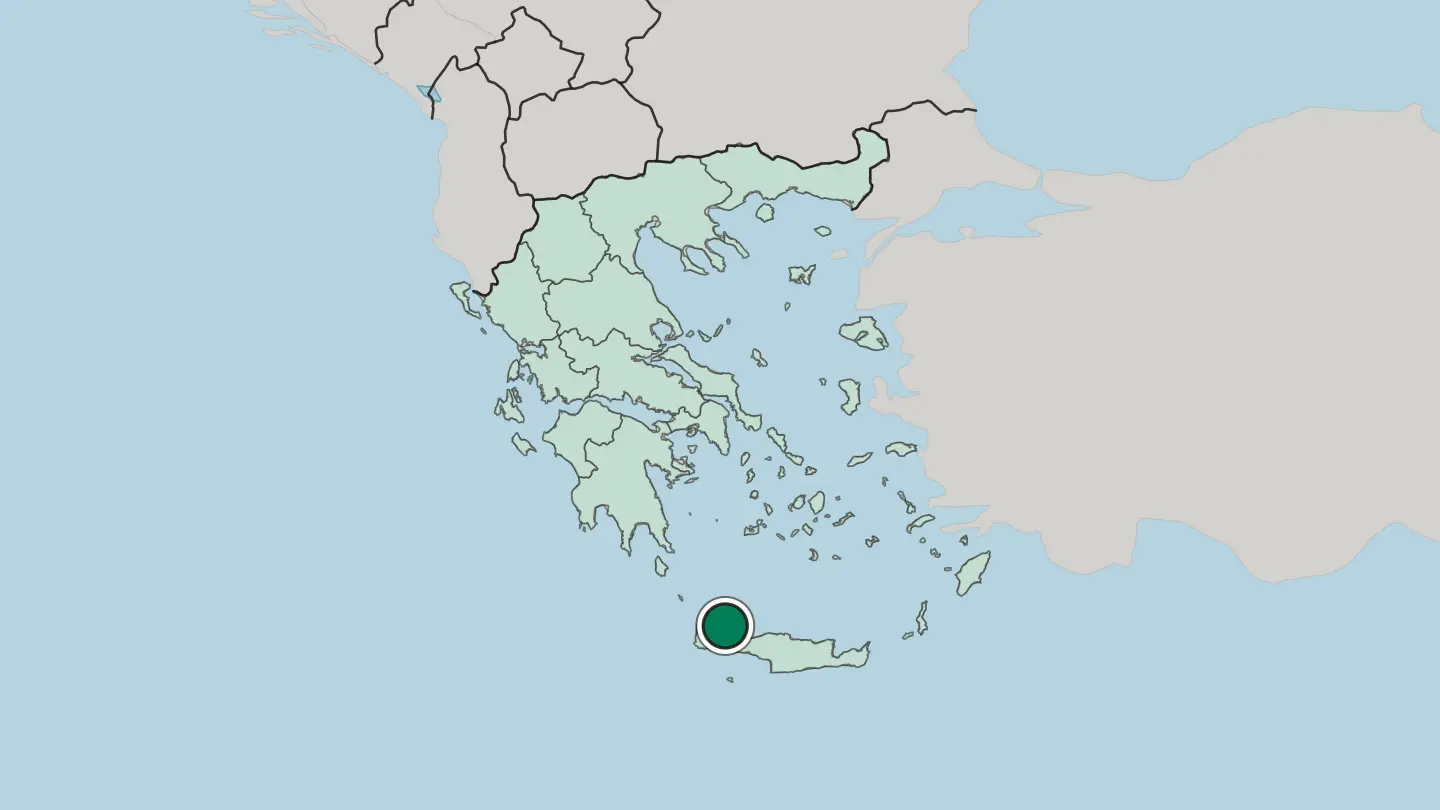 Map of Chaniá in Greece