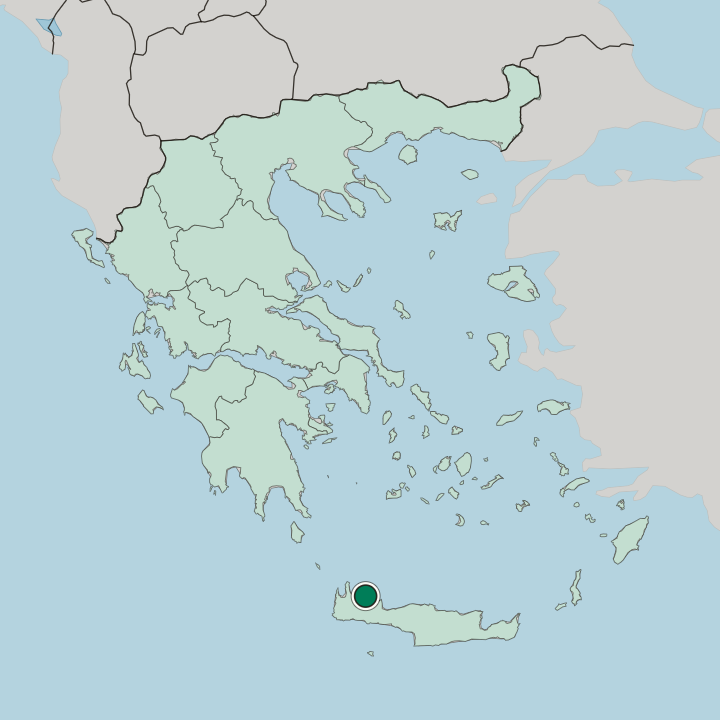 Map showing Chaniá — In Greece