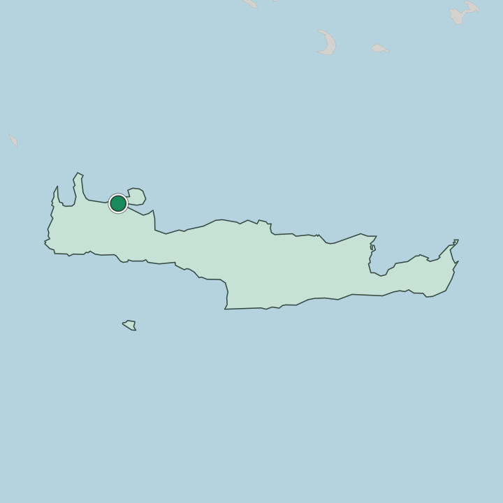 Map showing Chaniá — In Crete