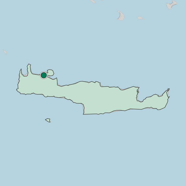 Map showing Chaniá — In Crete
