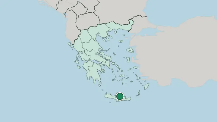 Map of Irákleion in Greece