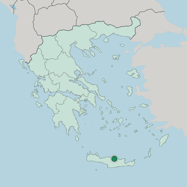 Map showing Irákleion — In Greece