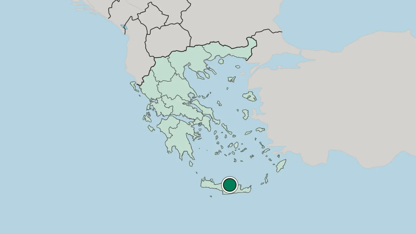Map of Irákleion in Greece
