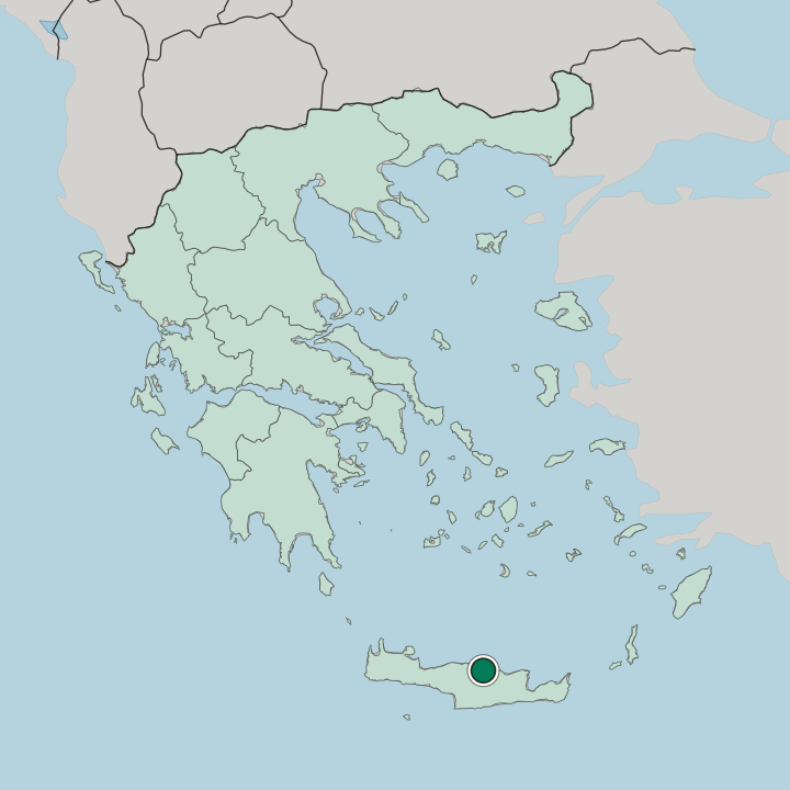 Map showing Irákleion — In Greece