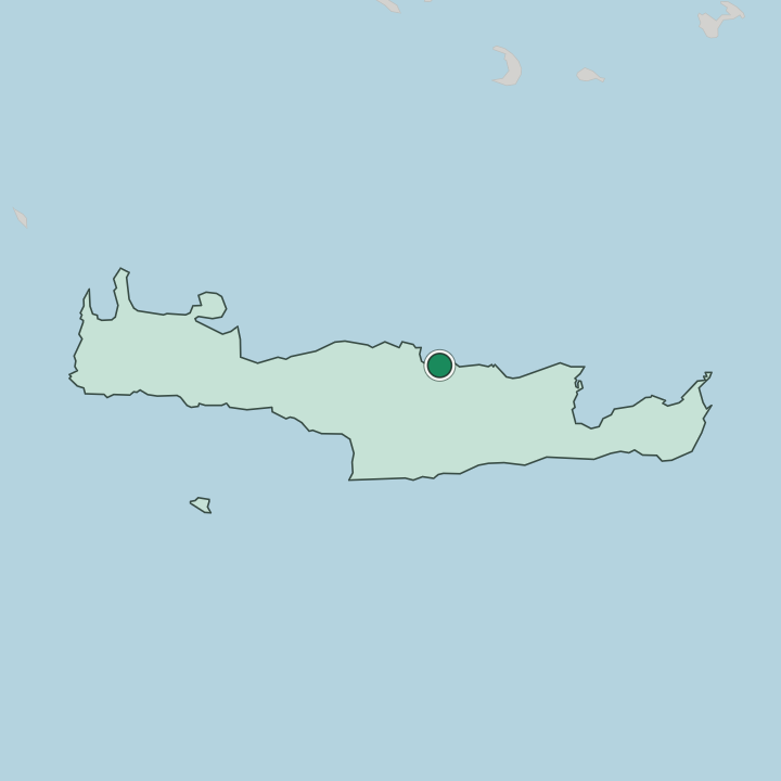 Map showing Irákleion — In Crete