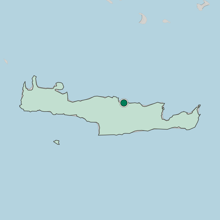 Map showing Irákleion — In Crete