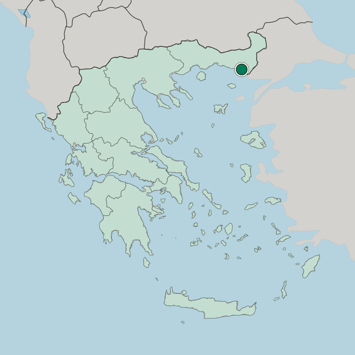 Map showing Alexandroupoli — In Greece