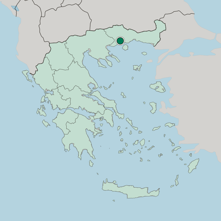 Map showing Kavála — In Greece